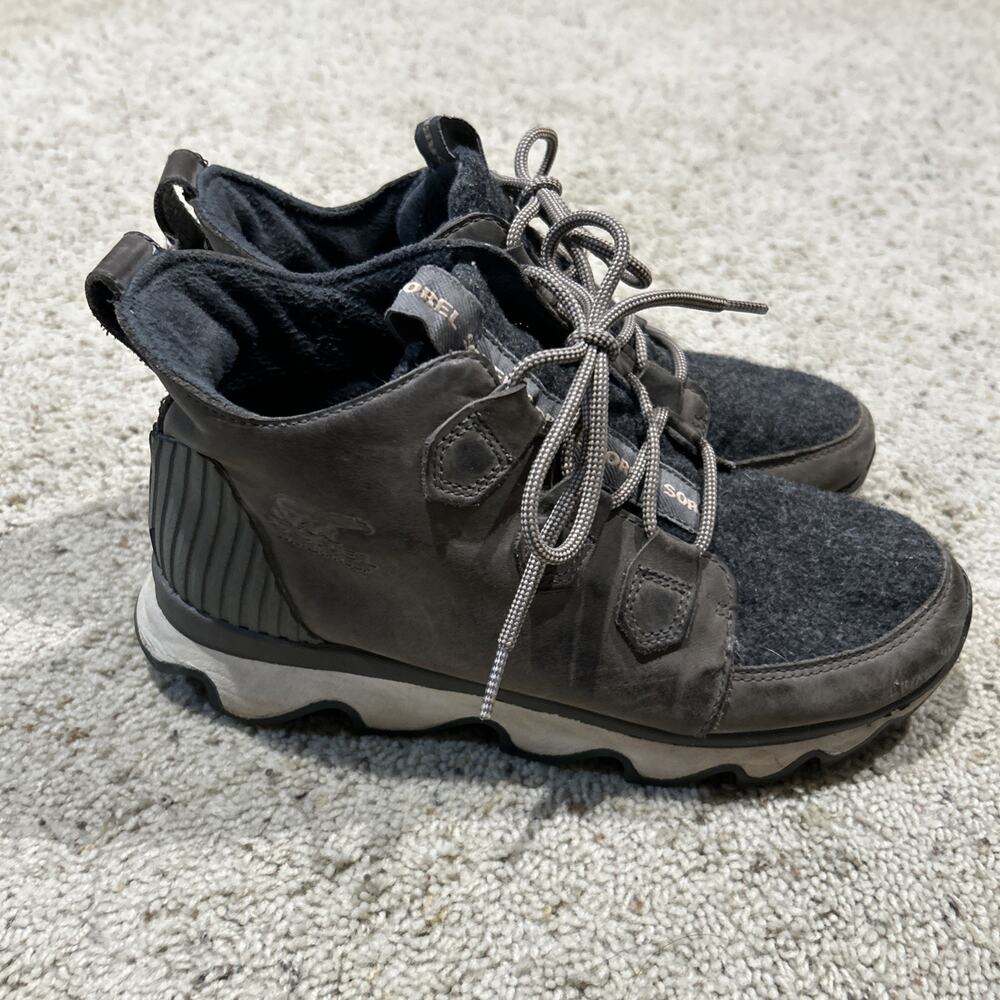 Sorel sz 8.5 Womens Kinetic Caribou Quarry Waterproof Shoes Boots NL3372-052 E26